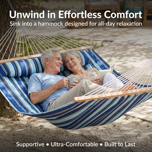 Premium 2-Person Garden Hammock with Cushion
