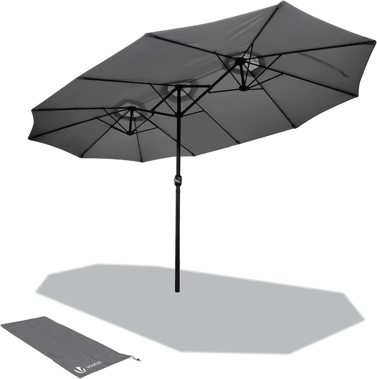 Premium Double-Sided Patio Umbrella with Crank Handle