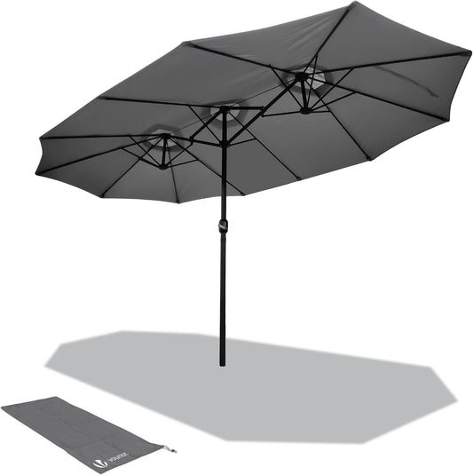 Premium Double-Sided Patio Umbrella with Crank Handle