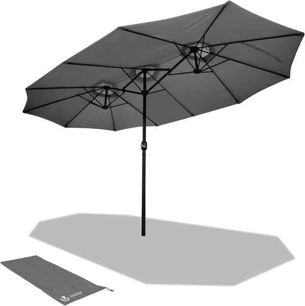 Premium Double-Sided Patio Umbrella with Crank Handle