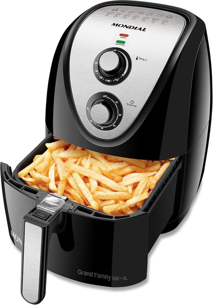 MONDIAL Grand Family Stainless Steel Oil-Free Fryer - 5L