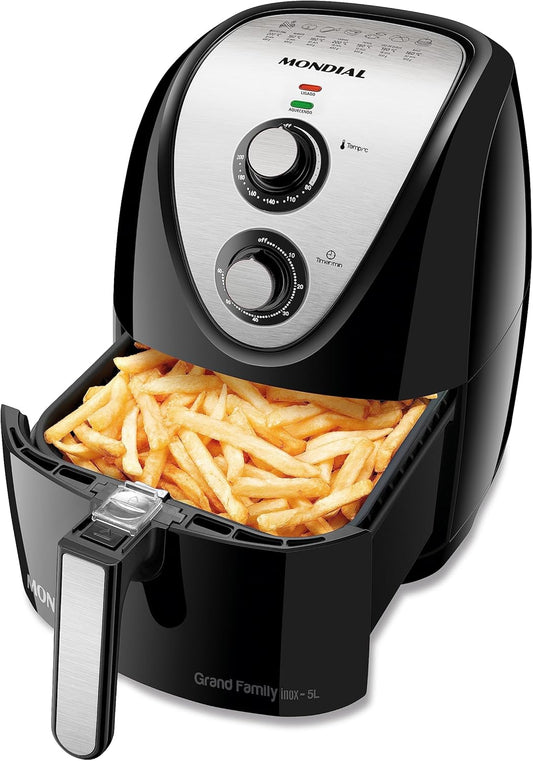 MONDIAL Grand Family Stainless Steel Oil-Free Fryer - 5L