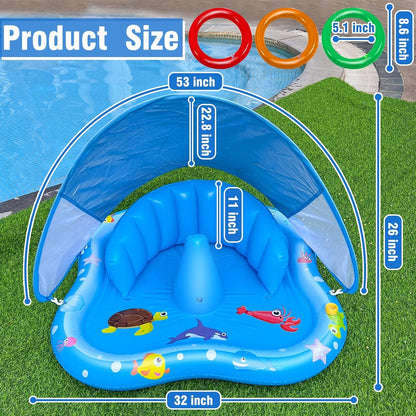 SplashShade™ Baby Splash Pool & Activity Centre | Inflatable Baby Pool With Sun Canopy