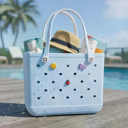Stylish EVA Beach Tote Bag with 3 Charms