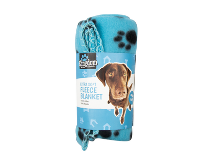 DUKE Fleece Paw Print Pet Blanket – 60cm x 100cm