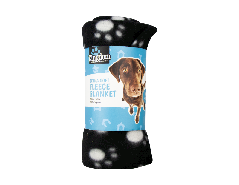 DUKE Fleece Paw Print Pet Blanket – 60cm x 100cm