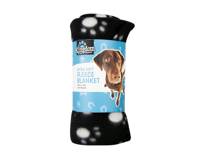 DUKE Fleece Paw Print Pet Blanket – 60cm x 100cm