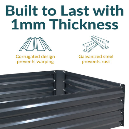 Raised Galvanized Steel Garden Bed for Healthy Plants