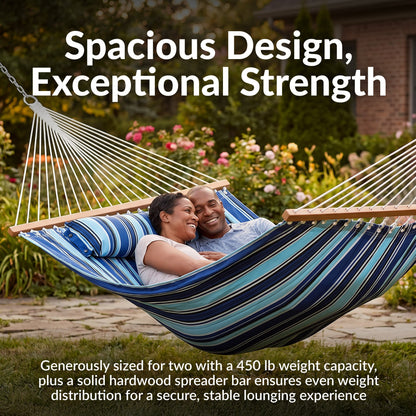 Premium 2-Person Garden Hammock with Cushion
