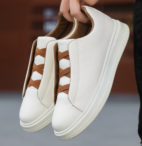 Zapatillas casuales de cuero sintético para hombre, calzado ligero de caña baja cómodo para caminar
