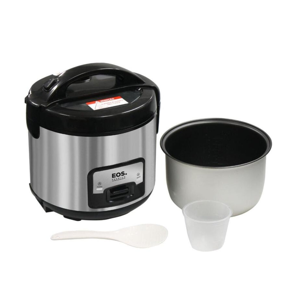 Eos Electric Rice Cooker, 10 Cups, 1.8L, Glass Lid and Keep Warm Function