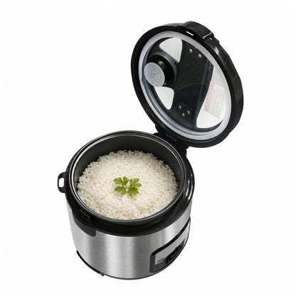 Eos Electric Rice Cooker, 10 Cups, 1.8L, Glass Lid and Keep Warm Function
