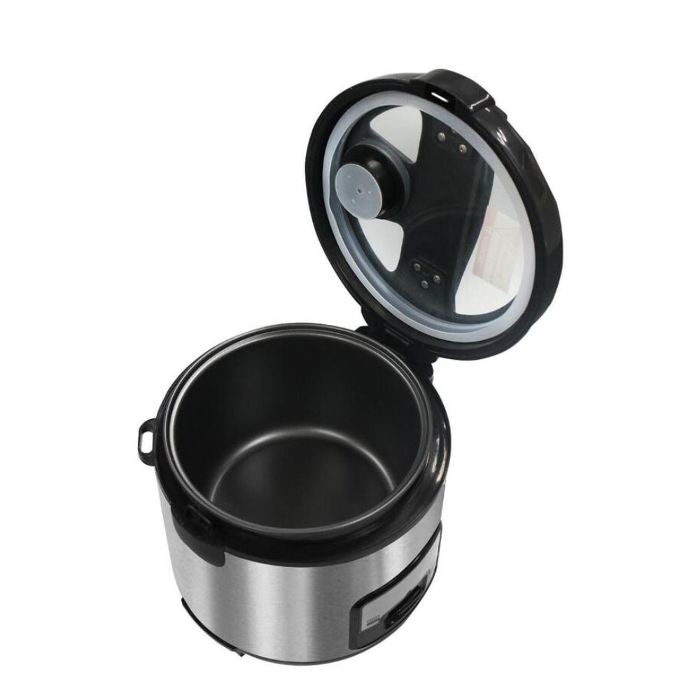 Eos Electric Rice Cooker, 10 Cups, 1.8L, Glass Lid and Keep Warm Function