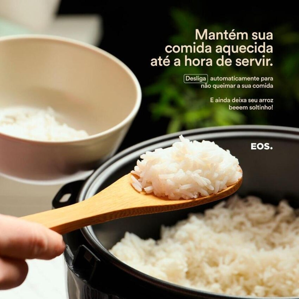 Eos Electric Rice Cooker, 10 Cups, 1.8L, Glass Lid and Keep Warm Function