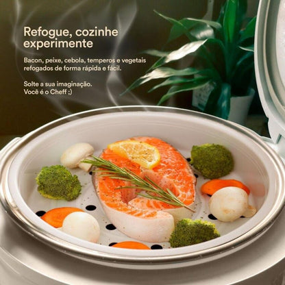 Eos Electric Rice Cooker, 10 Cups, 1.8L, Glass Lid and Keep Warm Function