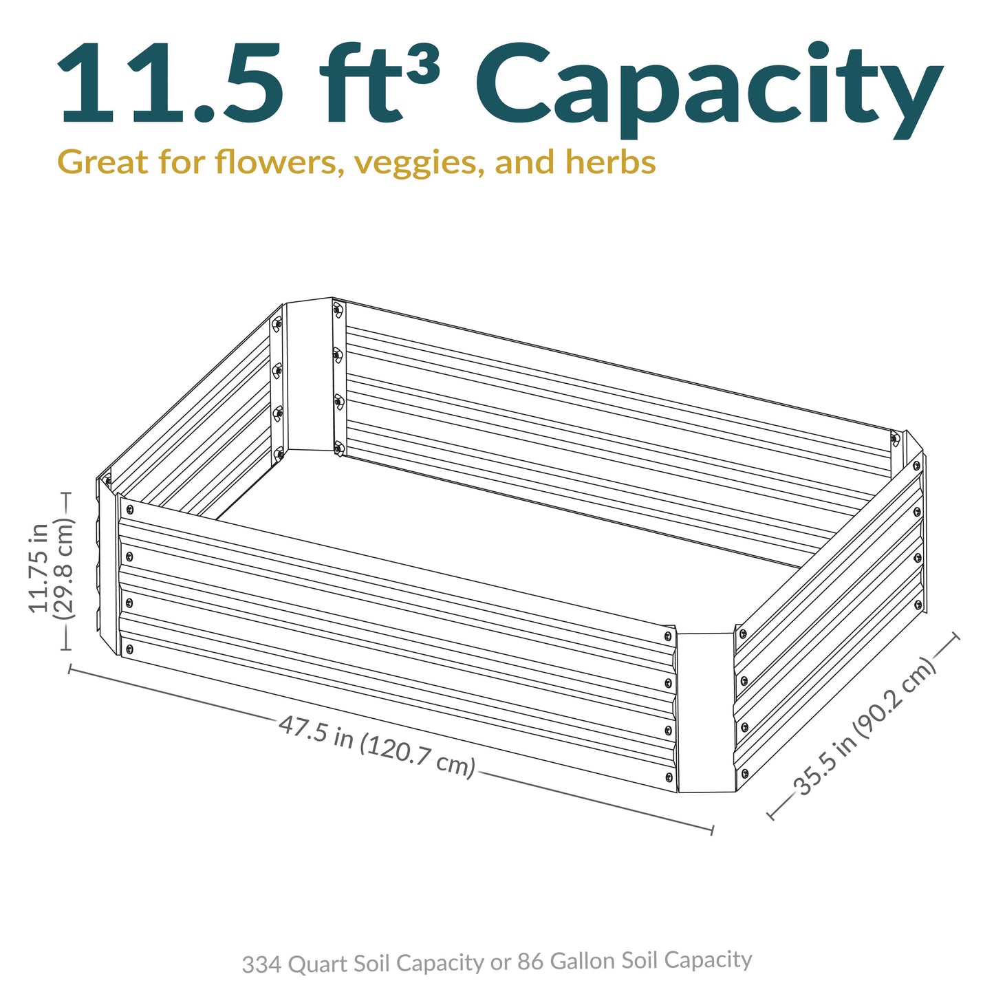 Raised Galvanized Steel Garden Bed for Healthy Plants