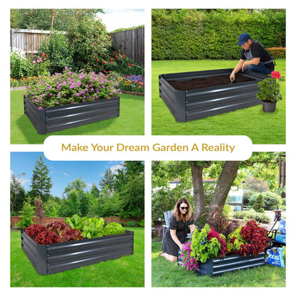 Raised Galvanized Steel Garden Bed for Healthy Plants